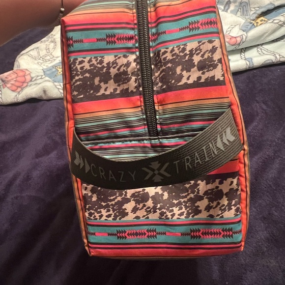 Crazy Train Multicolor Striped Cosmetic Bag - Picture 3 of 4